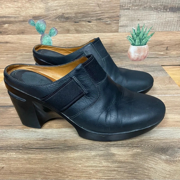Cole Haan Air Sara Leather Clogs Mules Slip On Shoes Gray / Black Womens 8 - Picture 1 of 11